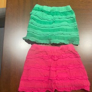 TWO JUSTICE girls skirts